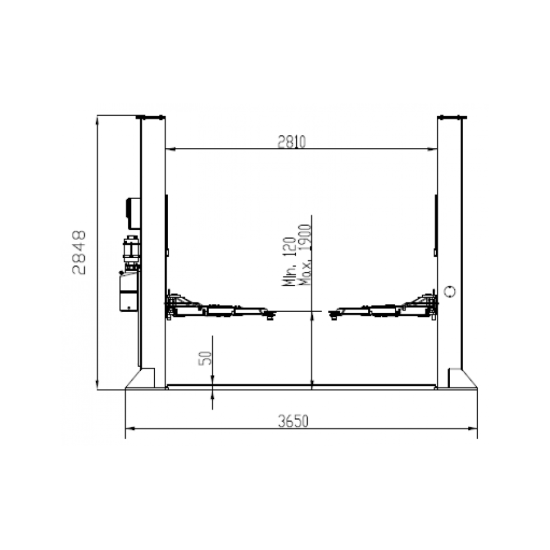 Δικόλωνο ανυψωτικό Invento EL 250L - 5 T